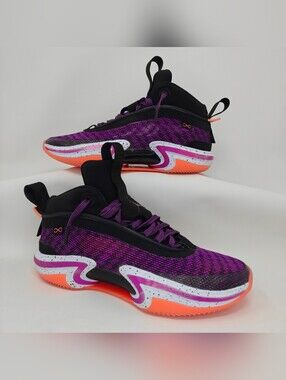 Air Jordan 36 First Light Black Hyper Violet Orange Size 10.5 CZ2650-004 Auth'd